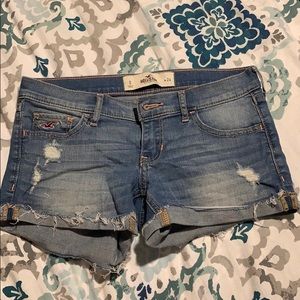Light Wash Ripped Hollister Shorts